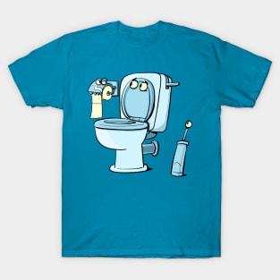 toilet bowl and toilet paper holder T-Shirt